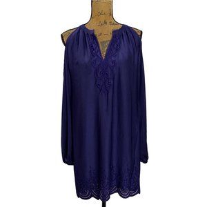 Macbeth Collection Dress Margaret Josephs Dark Blue Long Sl Cold Shoulder Party‎
